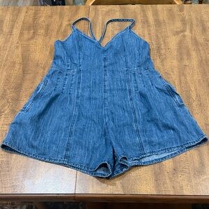 Miou Muse Casual Denim Blue Women's Romper